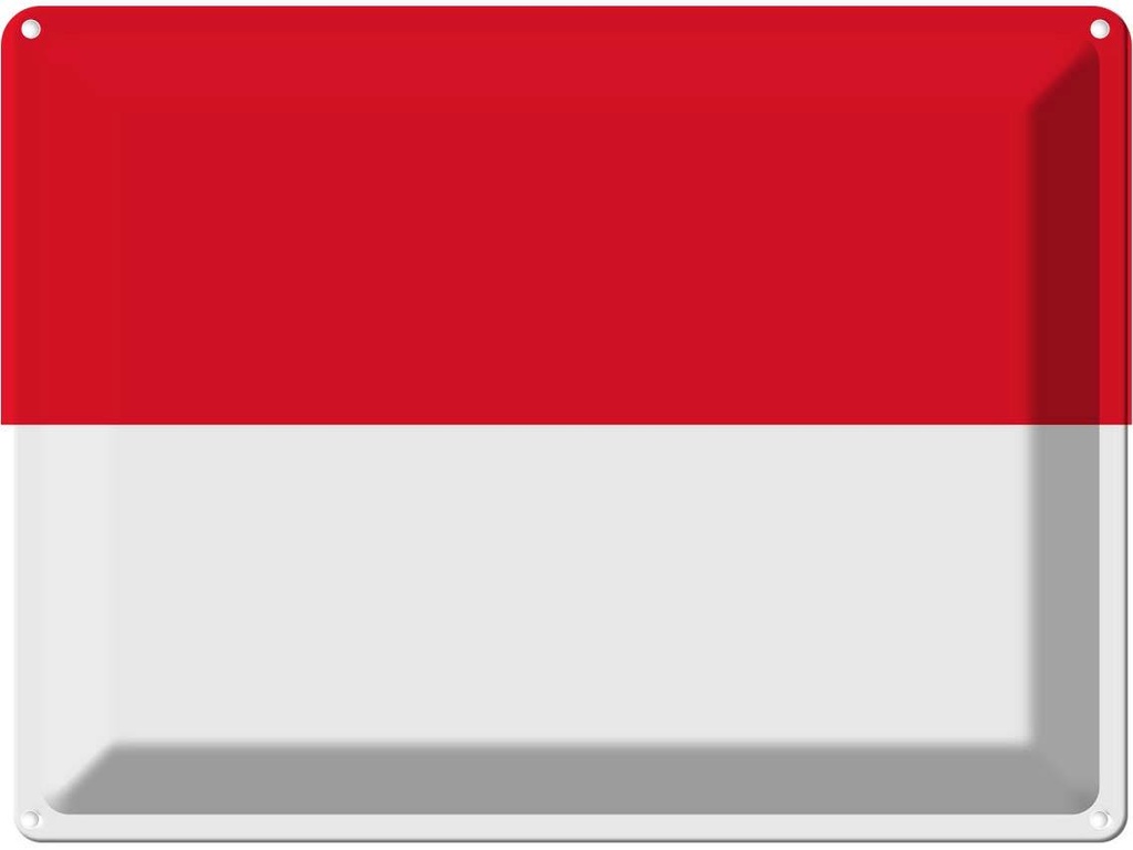 Blechschild 30x40 cm Indonesiens Indonesia Flagge Fahne Wappen
