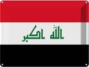 Blechschild 30x40 cm Irak Iraq Flagge Fahne Wappen