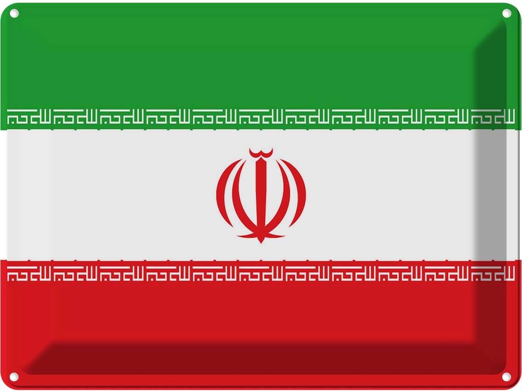 Blechschild 30x40 cm Iran Flagge Fahne Wappen