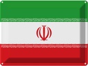 Blechschild 30x40 cm Iran Flagge Fahne Wappen