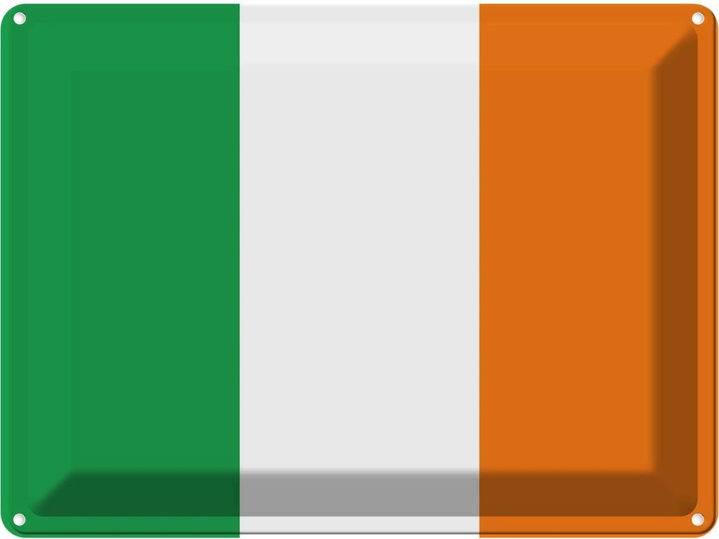 Blechschild 30x40 cm Irlands Ireland Flagge Fahne Wappen