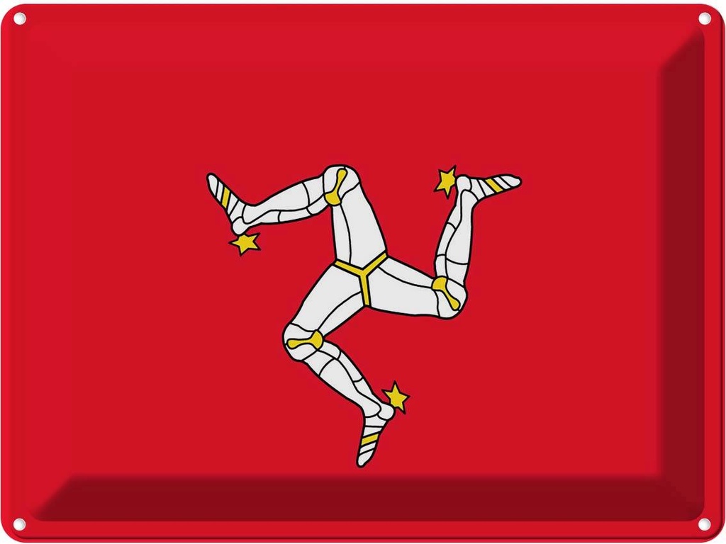 Blechschild 30x40 cm Isle of Man Flagge Fahne Wappen