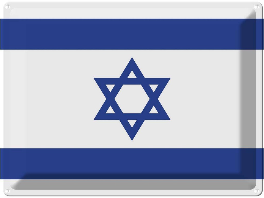 Blechschild 30x40 cm Israels Israel Flagge Fahne Wappen