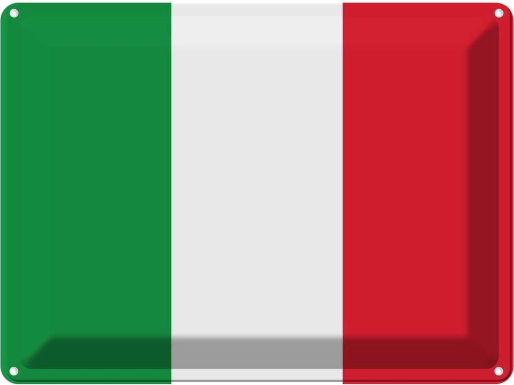 Blechschild 30x40 cm Italiens Italy Flagge Fahne Wappen