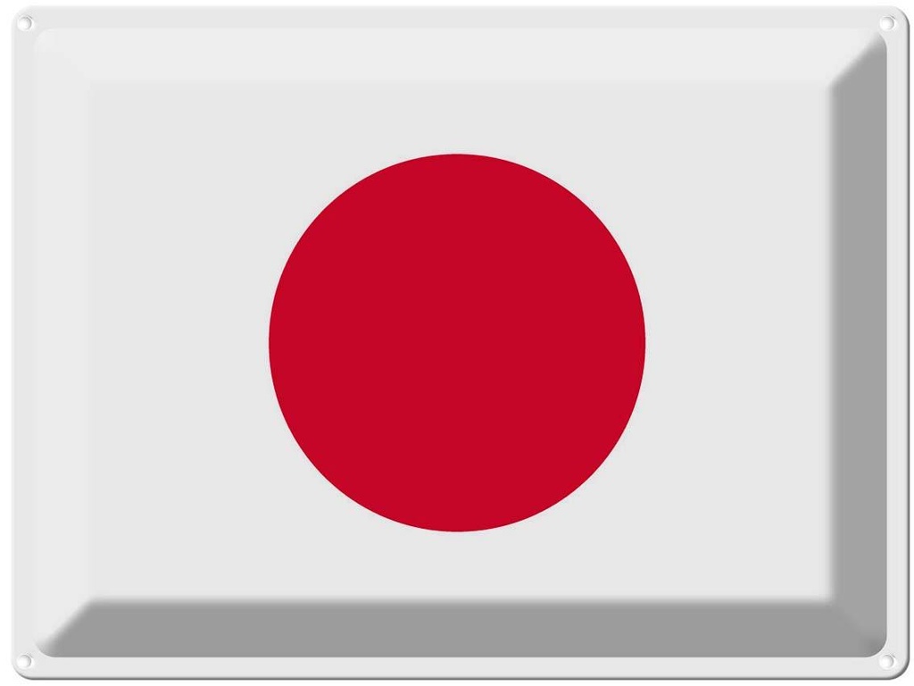 Blechschild 30x40 cm Japans Japan Flagge Fahne Wappen