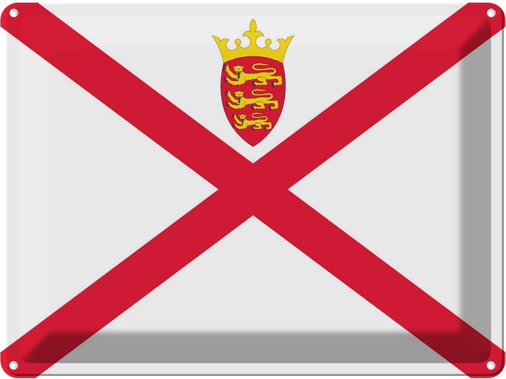 Blechschild 30x40 cm Jerseys Jersey Flagge Fahne Wappen
