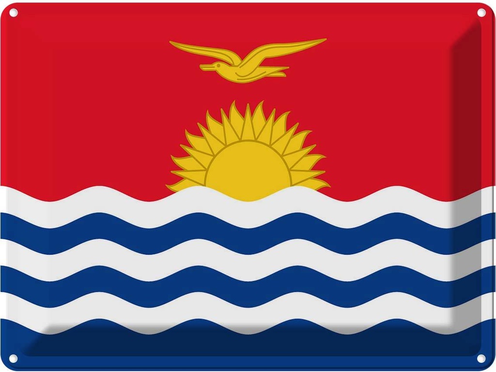 Blechschild 30x40 cm Kiribatis Kiribati Flagge Fahne Wappen