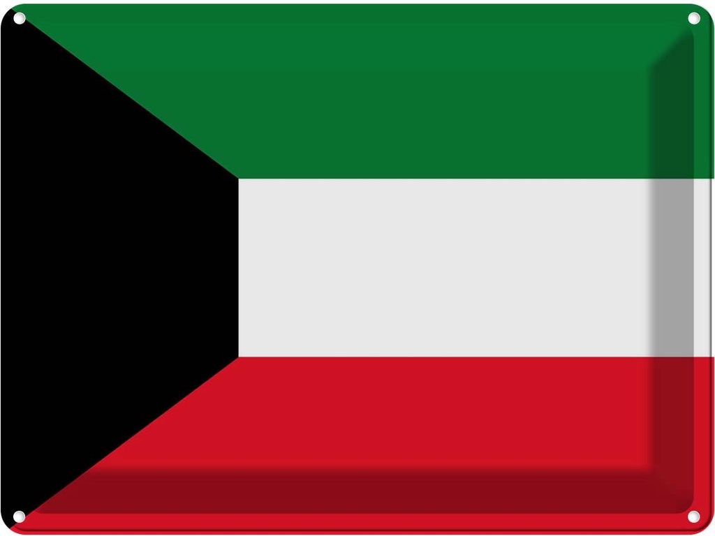 Blechschild 30x40 cm Kuwaits Kuwait Flagge Fahne Wappen