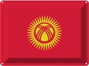 Blechschild 30x40 cm Kirgisistans Kyrgyzstan Flagge Fahne Wappen
