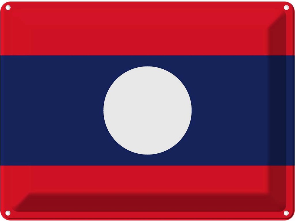 Blechschild 30x40 cm Laos Flagge Fahne Wappen