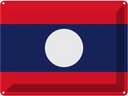 Blechschild 30x40 cm Laos Flagge Fahne Wappen