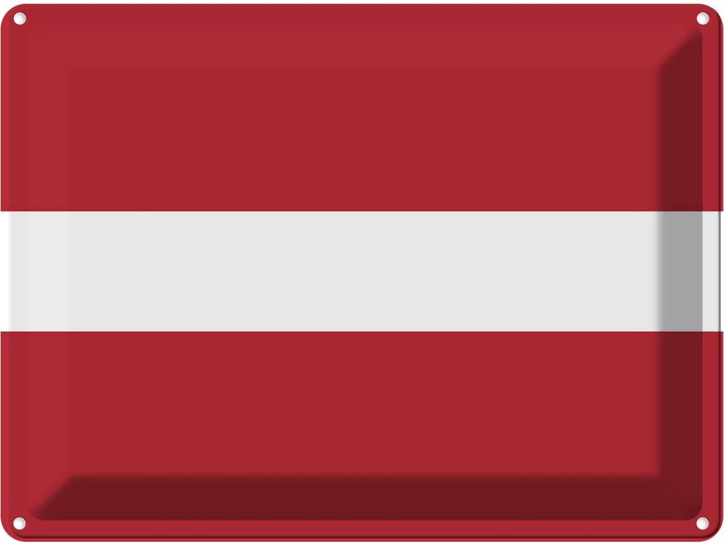 Blechschild 30x40 cm Lettlands Latvia Flagge Fahne Wappen
