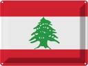 Blechschild 30x40 cm Libanon Lebanon Flagge Fahne Wappen