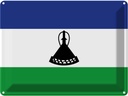 Blechschild 30x40 cm Lesothos Lesotho Flagge Fahne Wappen