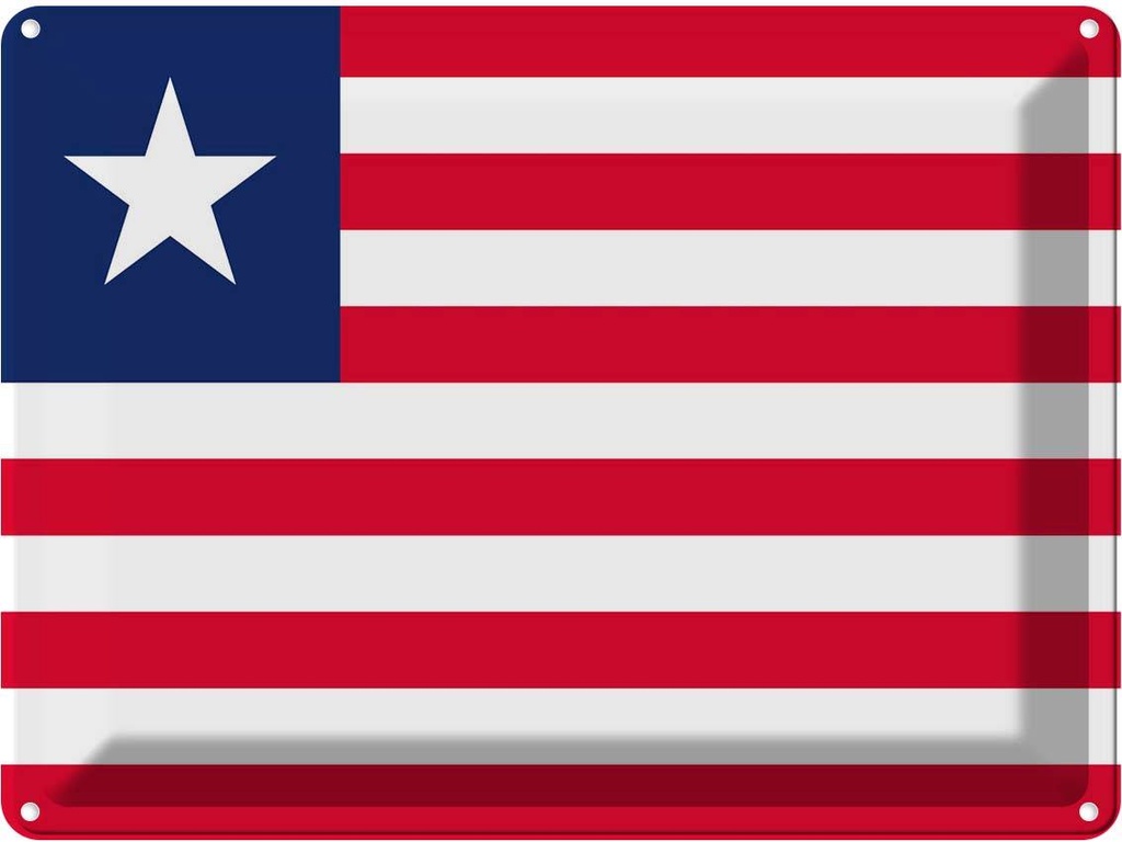 Blechschild 30x40 cm Liberias Liberia Flagge Fahne Wappen