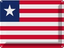Blechschild 30x40 cm Liberias Liberia Flagge Fahne Wappen