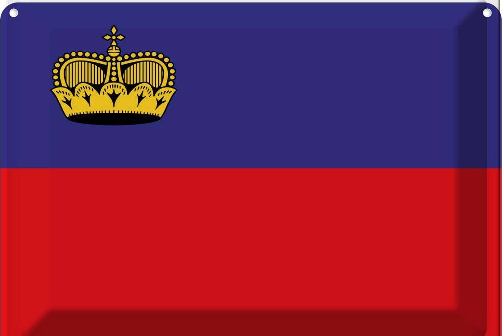 Blechschild 30x40 cm Liechtenstein Flagge Fahne Wappen