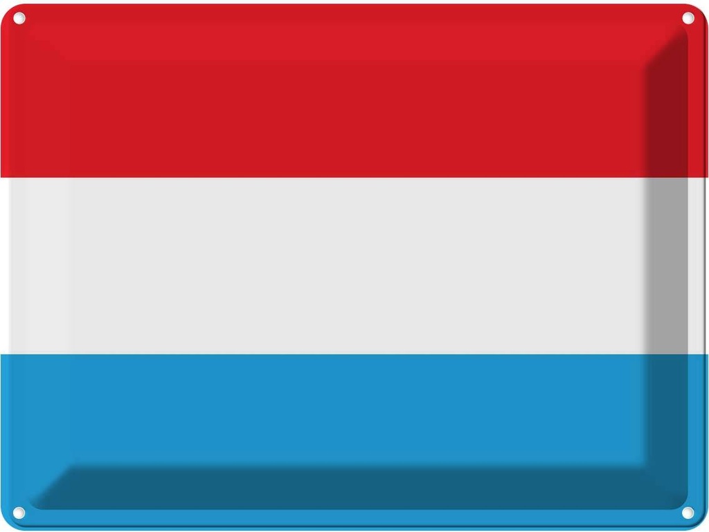 Blechschild 30x40 cm Luxemburgs Luxembourg Flagge Fahne Wappen