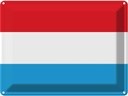 Blechschild 30x40 cm Luxemburgs Luxembourg Flagge Fahne Wappen