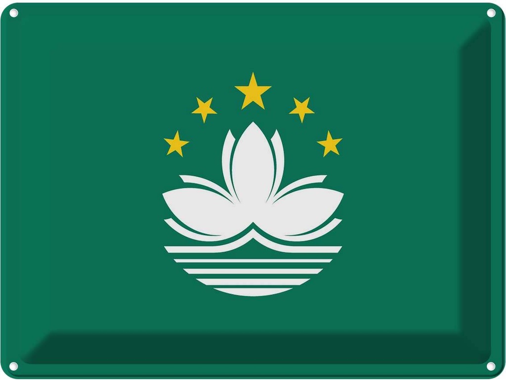 Blechschild 30x40 cm Macaus Macau Flagge Fahne Wappen