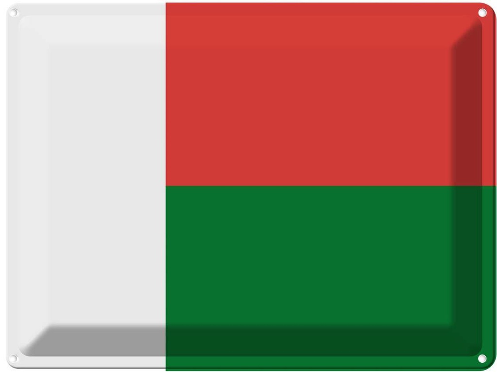 Blechschild 30x40 cm Madagaskars Madagascar Flagge Fahne Wappen