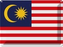 Blechschild 30x40 cm Malaysias Malaysia Flagge Fahne Wappen