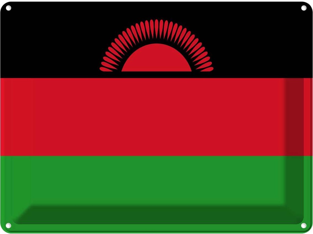 Blechschild 30x40 cm Malawis Malawi Flagge Fahne Wappen