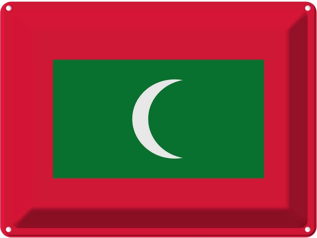 Blechschild 30x40 cm Malediven the Maldives Flagge Fahne Wappen