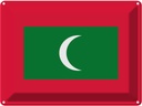 Blechschild 30x40 cm Malediven the Maldives Flagge Fahne Wappen
