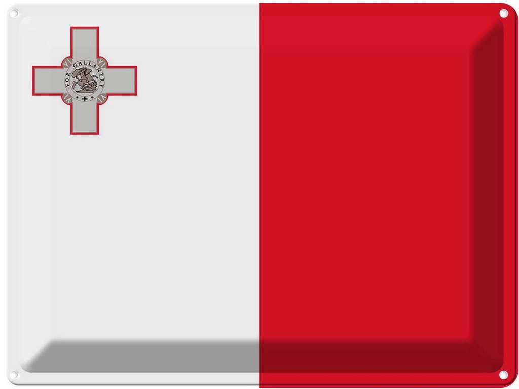 Blechschild 30x40 cm Maltas Malta Flagge Fahne Wappen