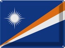Blechschild 30x40 cm Marshallinseln Marshall Islands Abenteuer Reisen Flagge Fahne Wappen