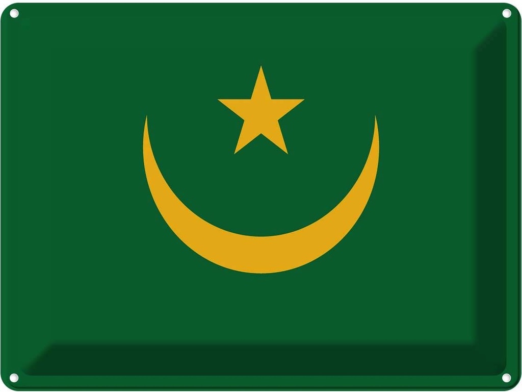 Blechschild 30x40 cm Mauretaniens Mauritania Flagge Fahne Wappen