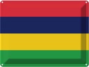 Blechschild 30x40 cm Mauritius Flagge Fahne Wappen