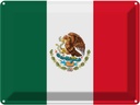 Blechschild 30x40 cm Mexikos Mexico Flagge Fahne Wappen