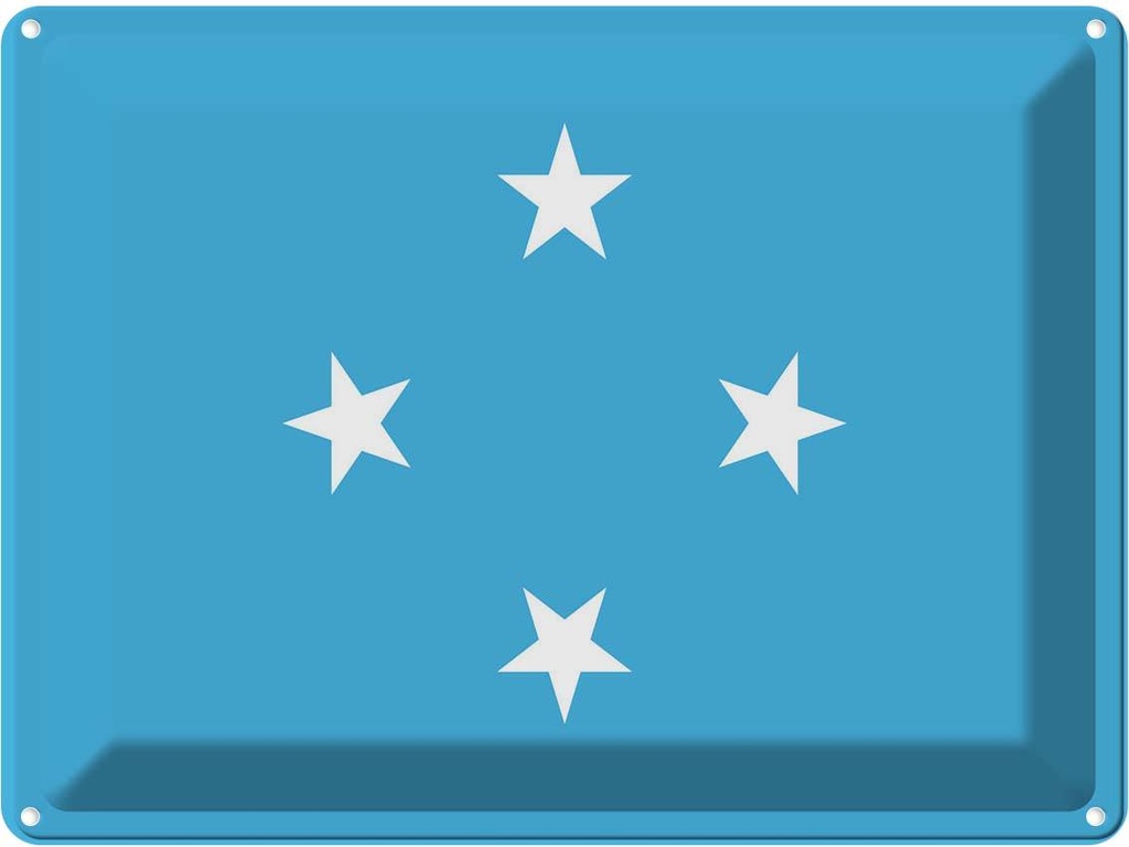 Blechschild 30x40 cm Mikronesiens Micronesia Flagge Fahne Wappen