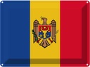 Blechschild 30x40 cm Moldau Moldova Flagge Fahne Wappen