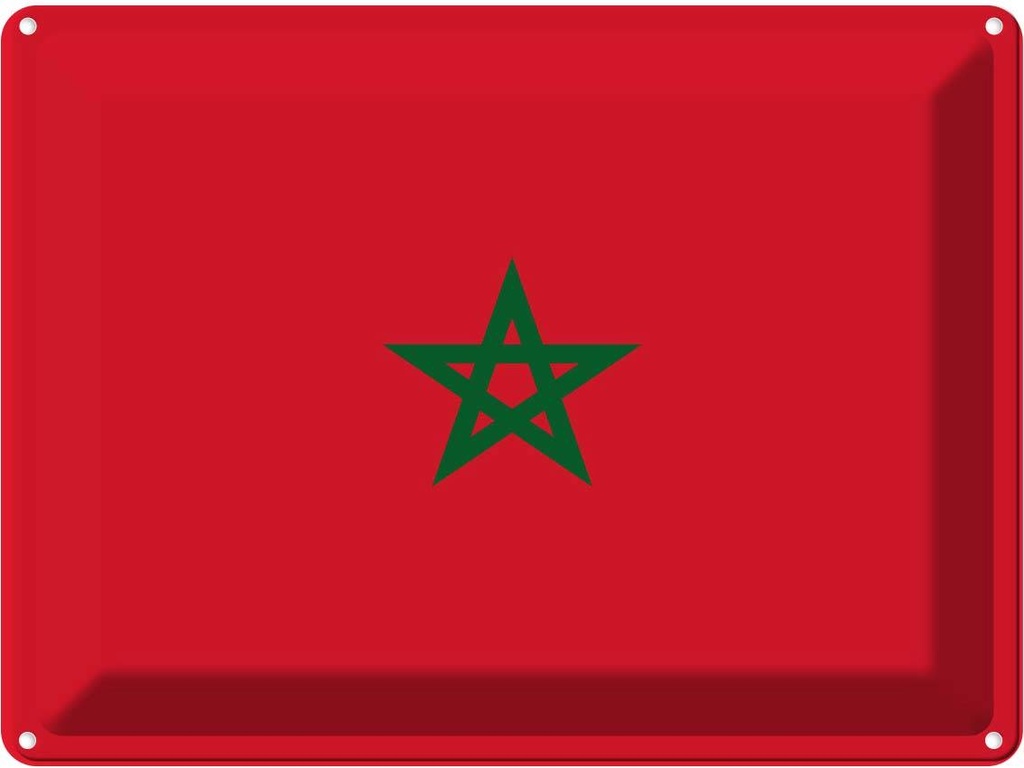 Blechschild 30x40 cm Marokkos Morocco Flagge Fahne Wappen