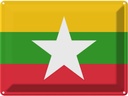 Blechschild 30x40 cm Myanmars Myanmar Flagge Fahne Wappen
