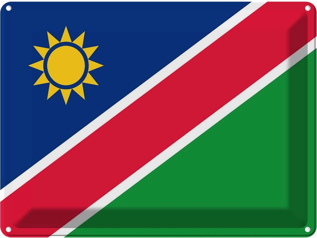 Blechschild 30x40 cm Namibias Namibia Flagge Fahne Wappen