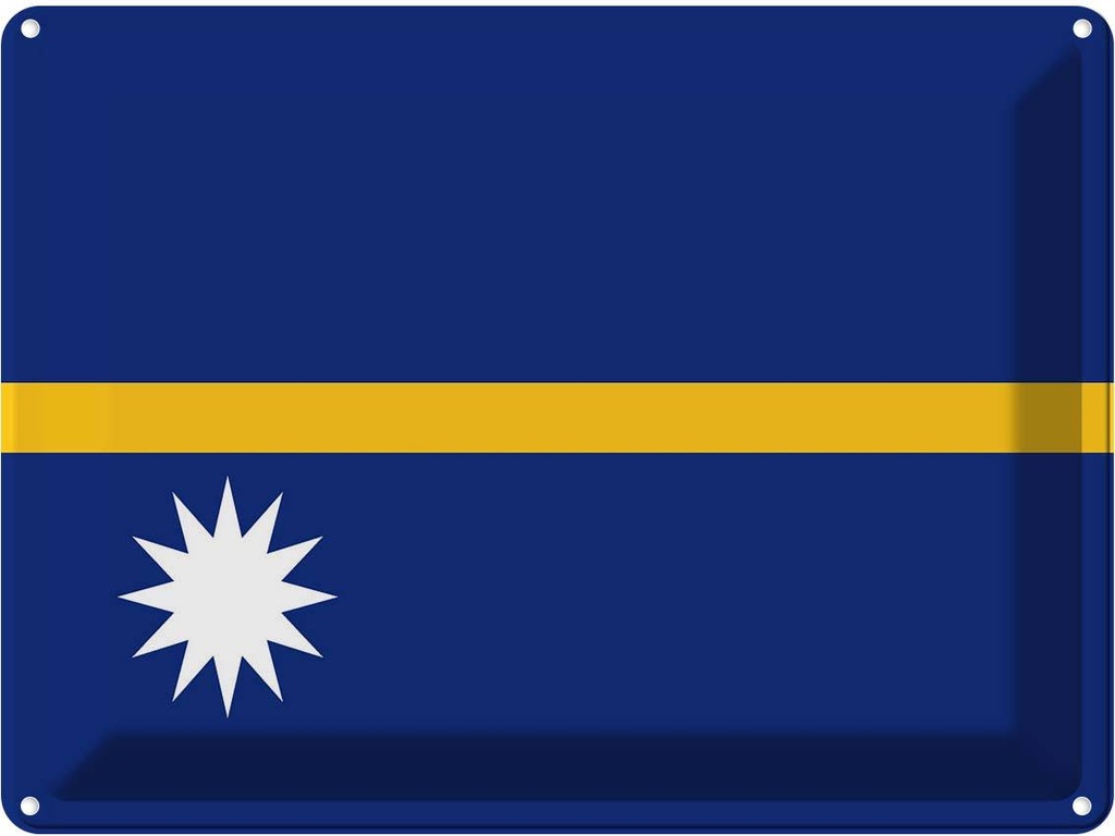 Blechschild 30x40 cm Naurus Nauru Flagge Fahne Wappen