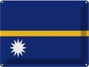 Blechschild 30x40 cm Naurus Nauru Flagge Fahne Wappen