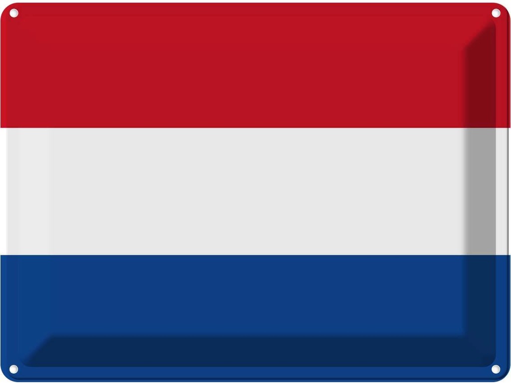 Blechschild 30x40 cm Niederlande Netherlands Flagge Europa Fahne Wappen