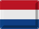 Blechschild 30x40 cm Niederlande Netherlands Flagge Europa Fahne Wappen