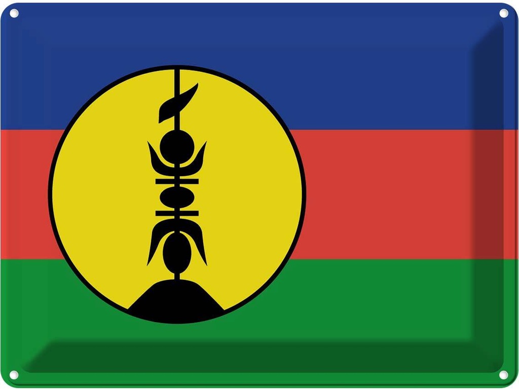 Blechschild 30x40 cm Neukaledonien New Caledonia Flagge Fahne Wappen