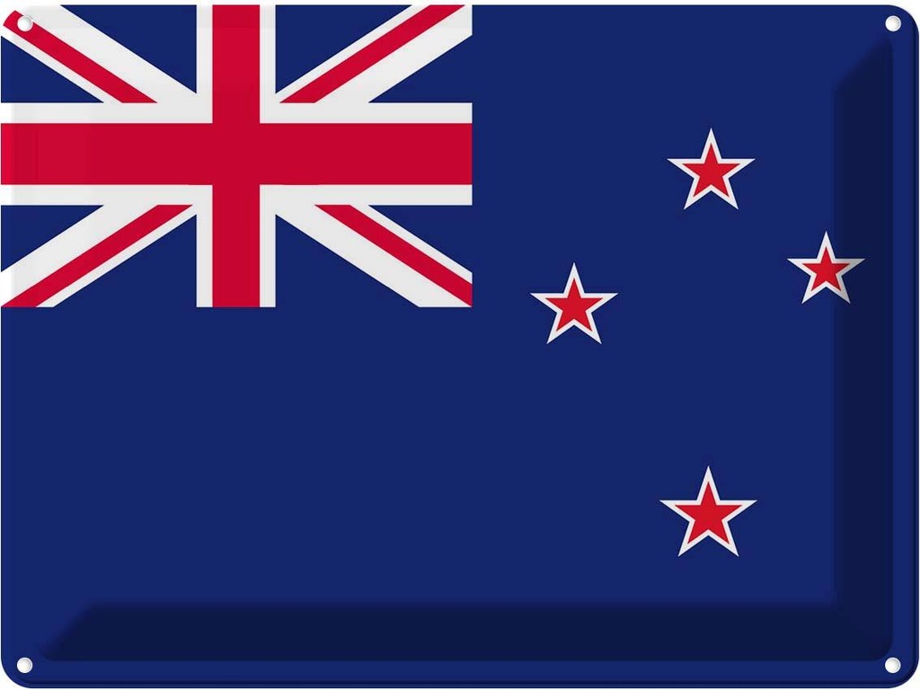 Blechschild 30x40 cm Neuseelands New Zealand Flagge Fahne Wappen