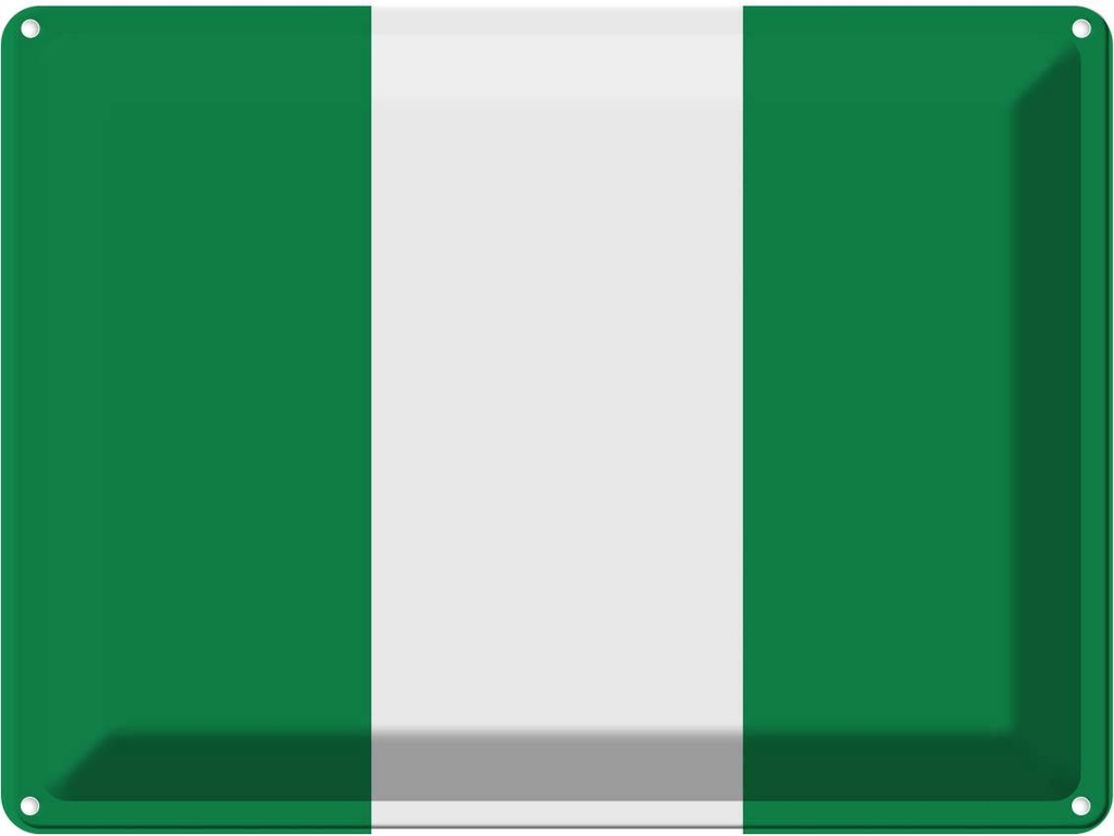 Blechschild 30x40 cm Nigerias Nigeria Flagge Fahne Wappen