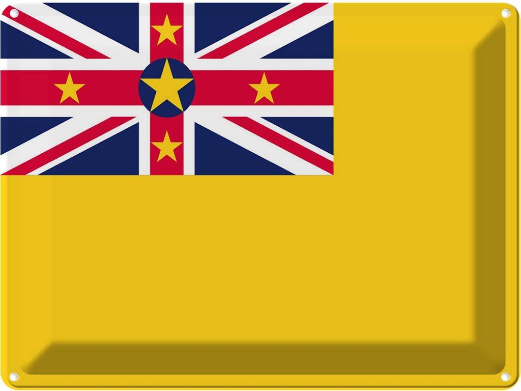 Blechschild 30x40 cm Niues Niue Flagge Fahne Wappen