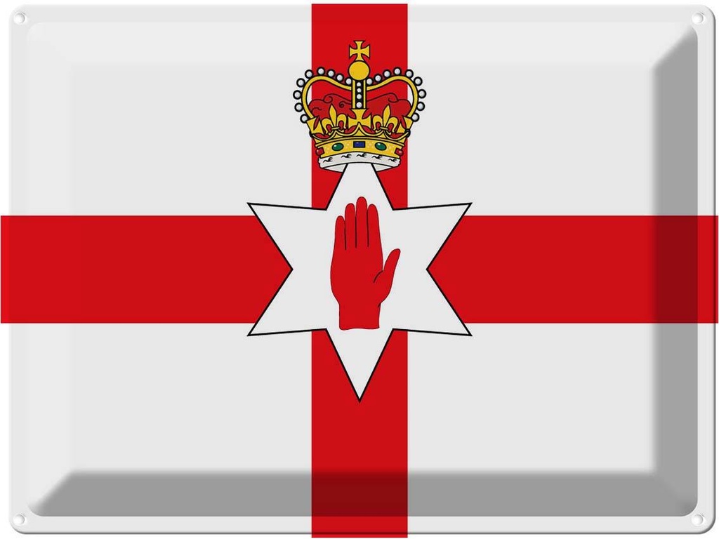 Blechschild 30x40 cm Nordirland Northern Ireland Flagge Fahne Wappen