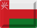 Blechschild 30x40 cm Omans Oman Flagge Fahne Wappen