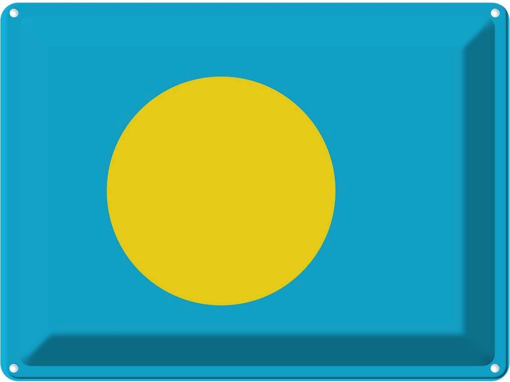 Blechschild 30x40 cm Palaus Palau Flagge Fahne Wappen